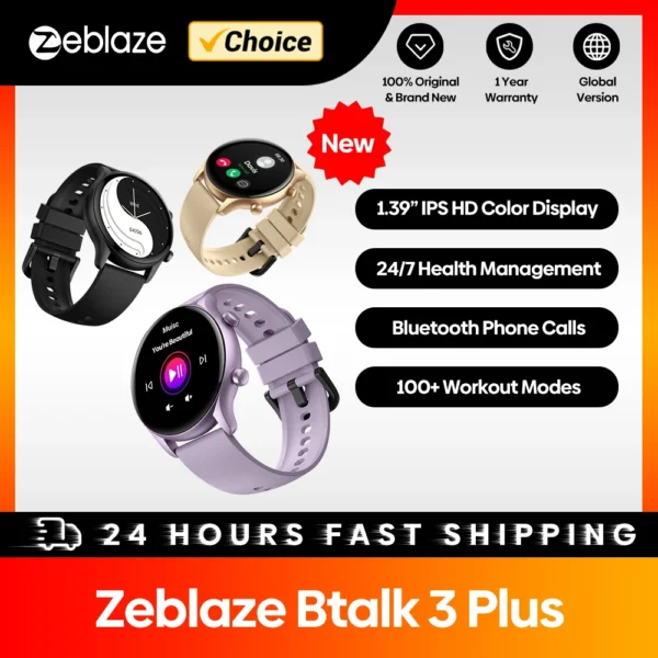 Smartwatch Zeblaze Btalk 3 Plus com Chamadas de Voz