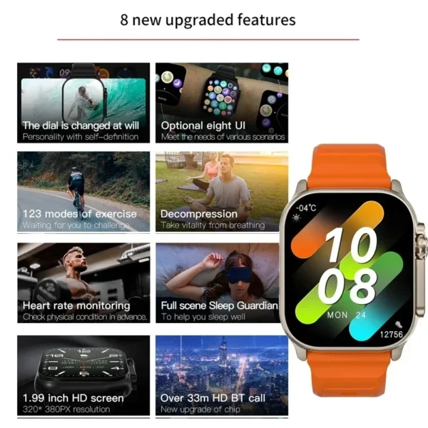 Smartwatch T800 U2 49mm com NFC, GPS e Chamadas Bluetooth - Image 3